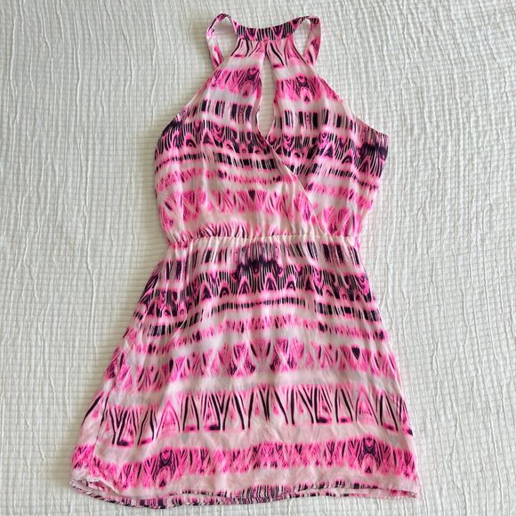 Parker Womens Dress Womens Small Kita Cameo Pop Pink Cosmos Silk Cut Out Mini S - Picture 7 of 10